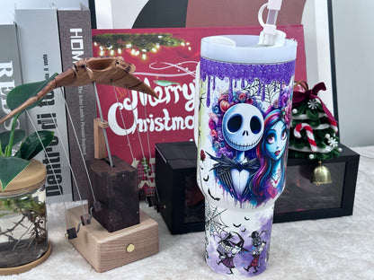 Gothic Fantasy Couple Tumbler | Purple Dream Series Stainless Steel Insulated Cup (40oz / 1.18L)