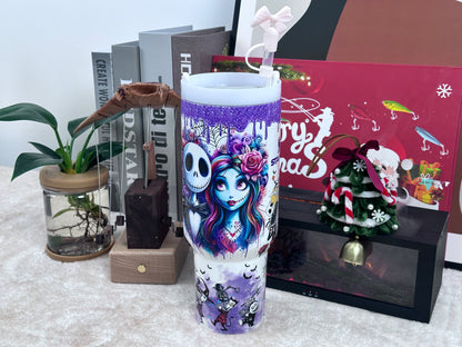Gothic Fantasy Couple Tumbler | Purple Dream Series Stainless Steel Insulated Cup (40oz / 1.18L)