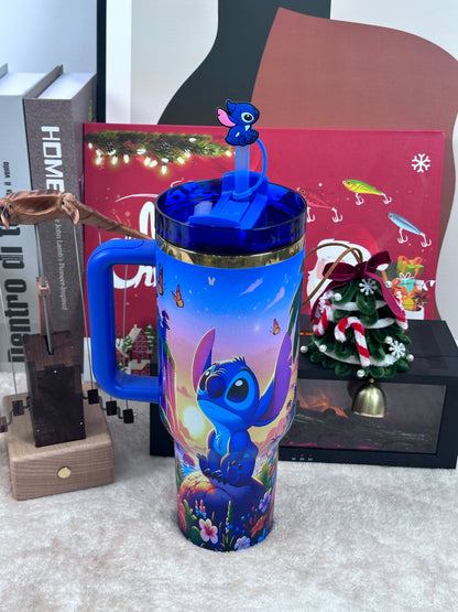 ✨Stainless Steel Tumbler with Lid & Straw | Cute Large-Capacity Insulated Mug | Creative Gift Cup