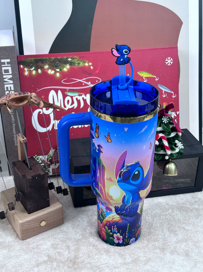 ✨Stainless Steel Tumbler with Lid & Straw | Cute Large-Capacity Insulated Mug | Creative Gift Cup