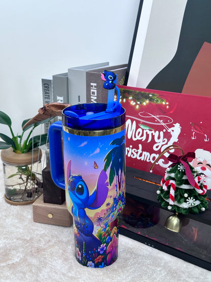 ✨Stainless Steel Tumbler with Lid & Straw | Cute Large-Capacity Insulated Mug | Creative Gift Cup